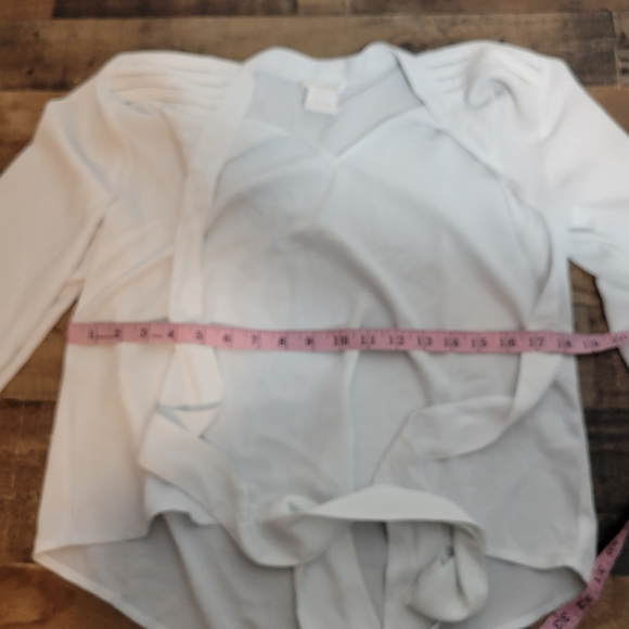 NWOT 8 Foxiedot White Tie Front Neckline Blouse - Picture 4 of 6